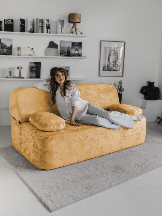 Дизайнерские диваны для гостиной, Бескаркасный диван Бабл, плюше 