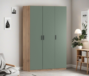 Шкаф трехдверный Макс 1500 мм, вариант №3 (ЛДСП, корпус дуб вотан)