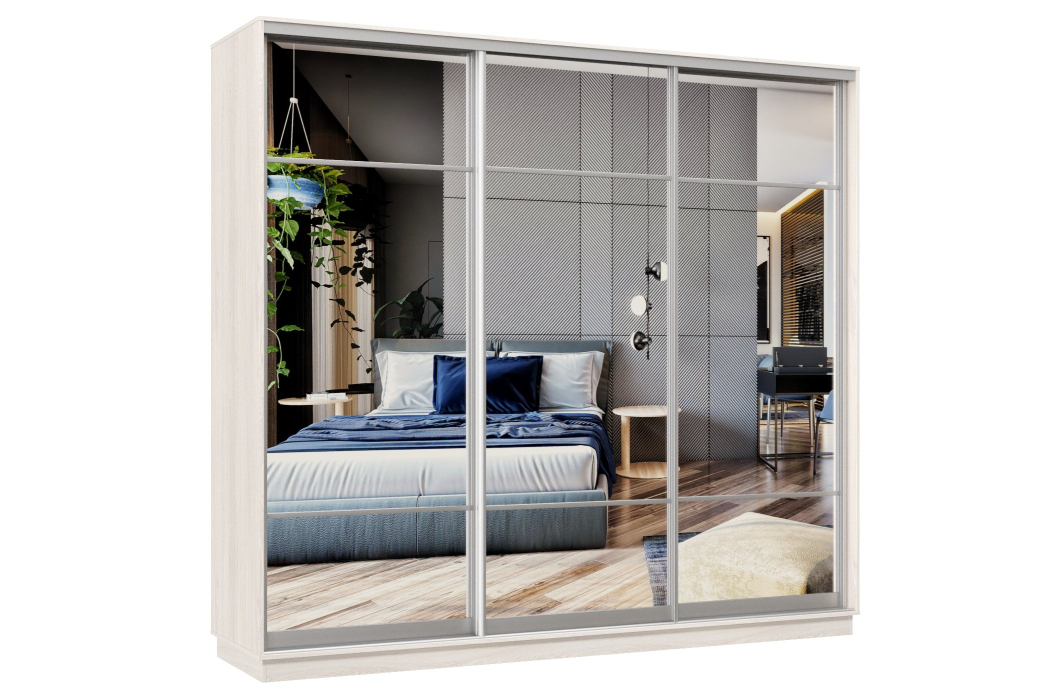 Шкафы-купе 3-х дверные, Шкаф-купе Премьер Лайт 58 (11;11;11) трехдверный