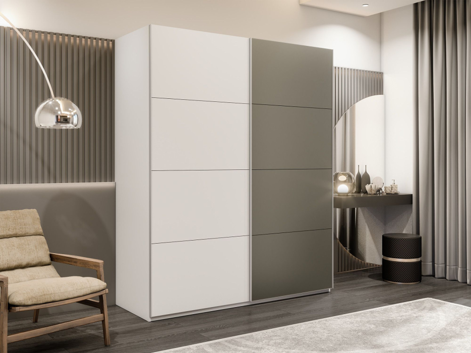 Шкафы-купе 2-х дверные, Шкаф-купе Эста 2-х дверный ДСП/Стекла хаки/Доводчик 200х66х240