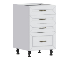 Напольные, Сити (Оля) шкаф напольный 50 с ящиками Белый/МДФ РоялВуд Белый