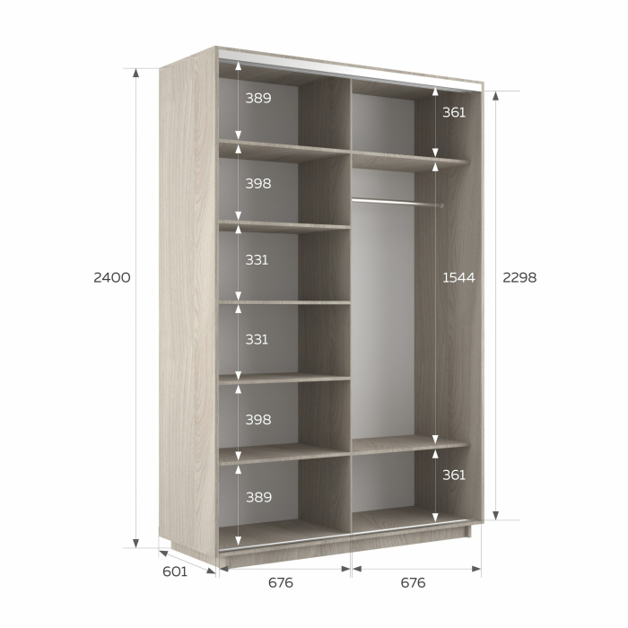 Шкафы-купе 2-х дверные, Шкаф-купе Экспресс 2-х дверный Фотопечать Калейдоскоп Стекла 140х60х240