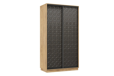 Шкаф-купе Премьер МИНИ 03 (01РЧ;01РЧ) фасады ромб чёрный/двухдверный/Профиль чёрный муар