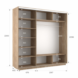 Шкаф-купе Экспресс 3-х дверный Фотопечать Ленты Стекла 210х60х220