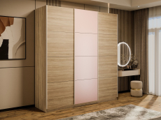 Шкафы-купе 3-х дверные, Шкаф-купе Эста 3-х дверный ДСП/Стекла пудра/Доводчик 270х66х240