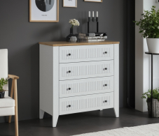 Комоды, Комод Монтана СБ-3545 Белый Альпийский,Дуб Гамильтон/МДФ Дуб Белый