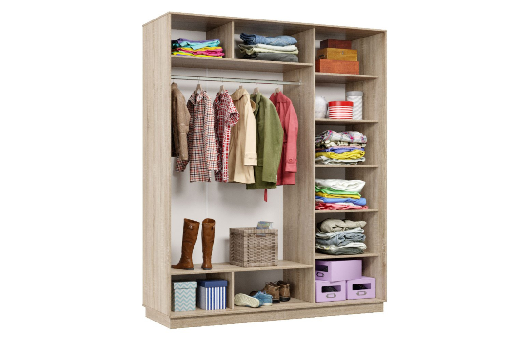 Шкафы-купе 3-х дверные, Шкаф-купе Премьер Лайт 24 (05;05;05) трехдверный