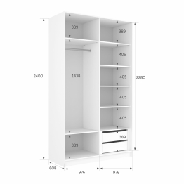 Шкаф-купе Эста 2-х дверный Стекла хаки/Доводчик 200х66х240