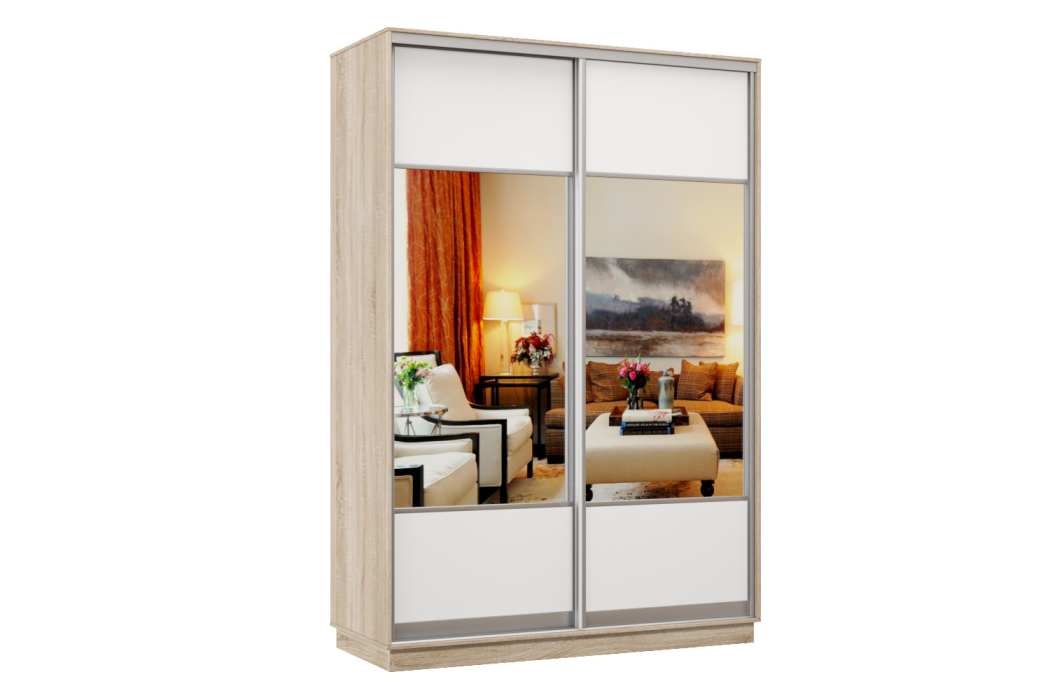 Шкафы-купе, Шкаф-купе Премьер Лайт 02 Мини (05;05) двухдверный