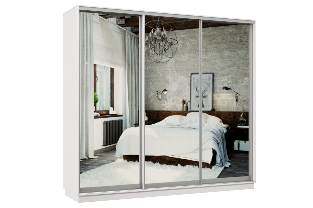 Шкафы-купе 3-х дверные, Шкаф-купе Премьер Лайт 64 (01;01;01) трехдверный