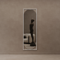 Зеркала в спальню, Дизайнерское настенное напольное зеркало GENGLASS Kvaden L в металлической раме