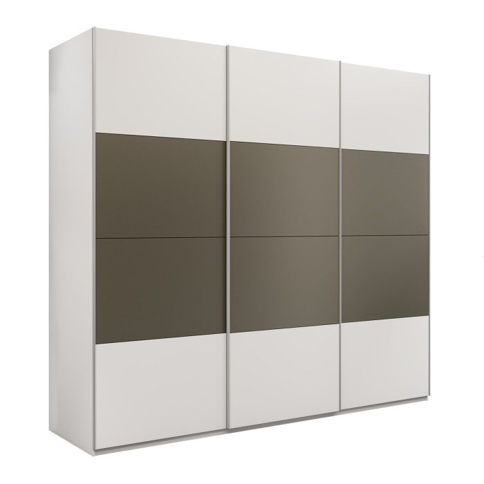 Шкафы-купе 3-х дверные, Шкаф-купе Эста 3-х дверный ДСП/Стекла хаки/Доводчик 270х66х240