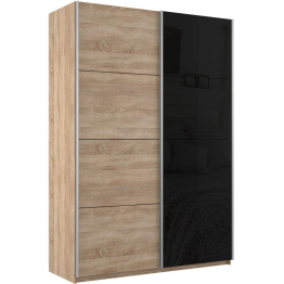 Шкаф-купе Прайм 2х дверный ДСП/Стекло черное 120х57х230