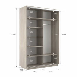Шкаф-купе Экспресс Экспенс дуо 2200 x 1400 x 600