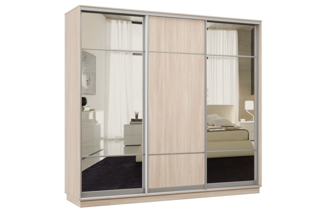 Шкафы-купе 3-х дверные, Шкаф-купе Премьер Лайт 58 (11;08;11) трехдверный