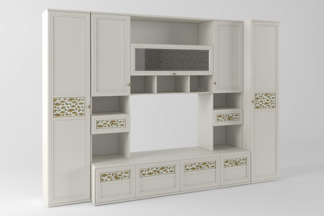 Настенные полки, Секция для ТВ TWIST СТВ-01 (стекло матовое), твист, серебро