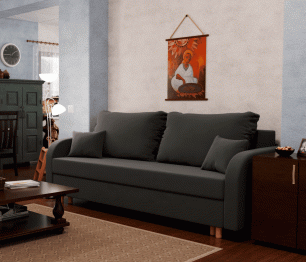 Прямой диван Оазис,еврокнижка,велюр