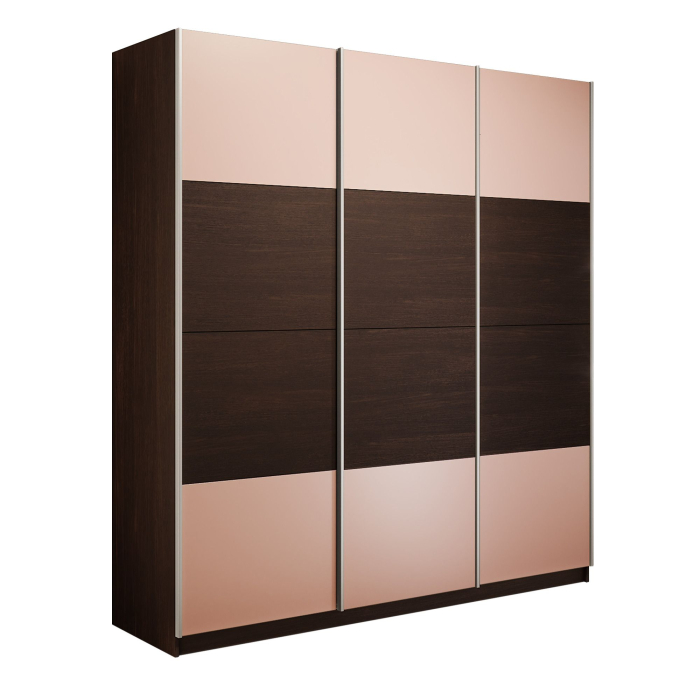 Шкафы-купе 3-х дверные, Шкаф-купе Эста 3-х дверный ДСП/Стекла пудра/Доводчик 270х66х240