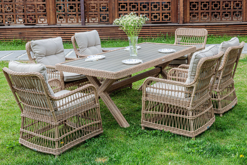 Комплекты мебели, Обеденный комплект ISABELLA из искусственного ротанга