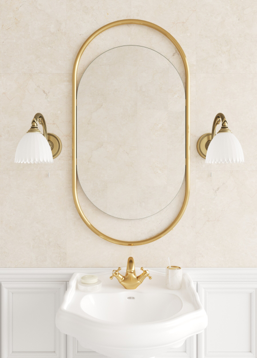 Зеркала в спальню, Дизайнерское настенное зеркало GENGLASS Evelix S в металлической раме