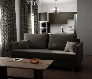 Прямой диван Комфорта,НПБ,еврокнижка,велюр