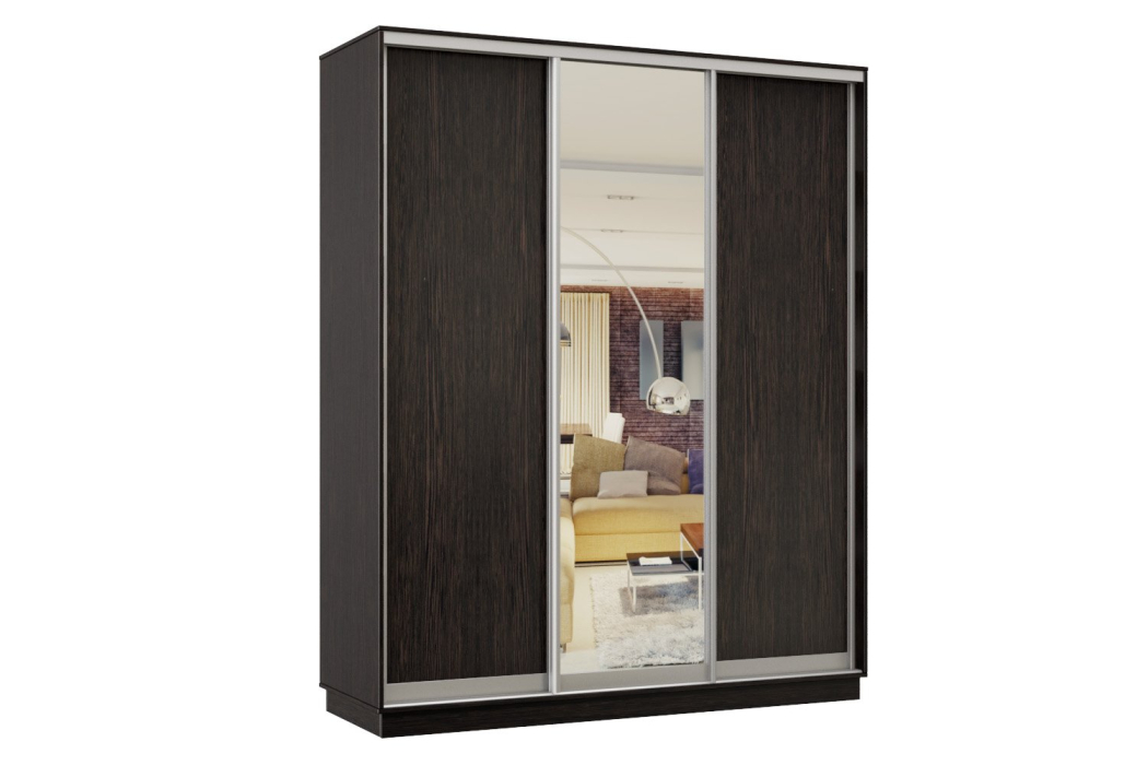 Шкафы-купе 3-х дверные, Шкаф-купе Премьер Лайт 34 (02;01;02) трехдверный