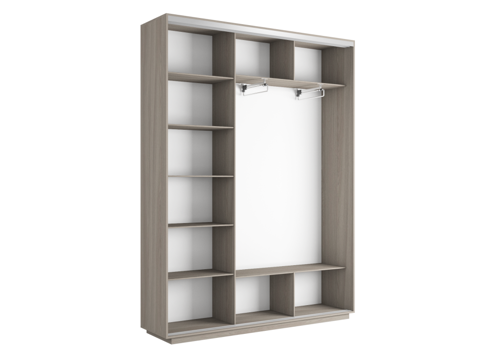 Шкафы-купе 3-х дверные, Шкаф-купе Экспресс Медиум (2 зеркала) трио 2200 x 1800 x 450
