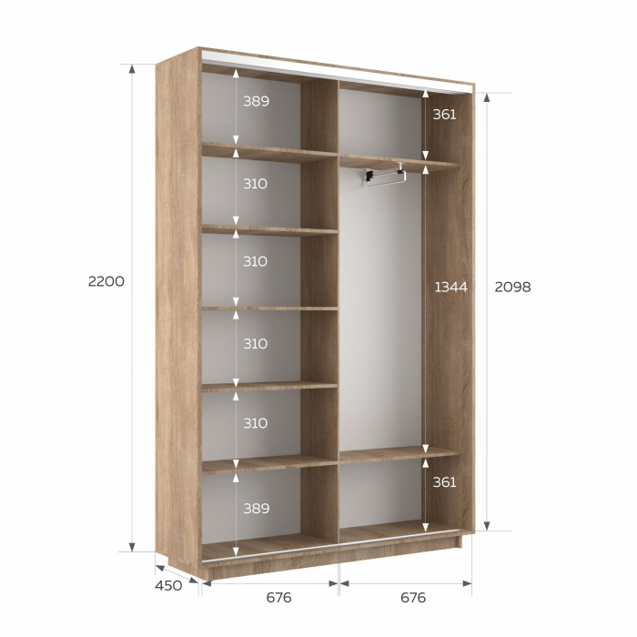 Шкафы-купе 2-х дверные, Шкаф-купе Экспресс 2-х дверный Фотопечать Шары Стекла 140х45х220