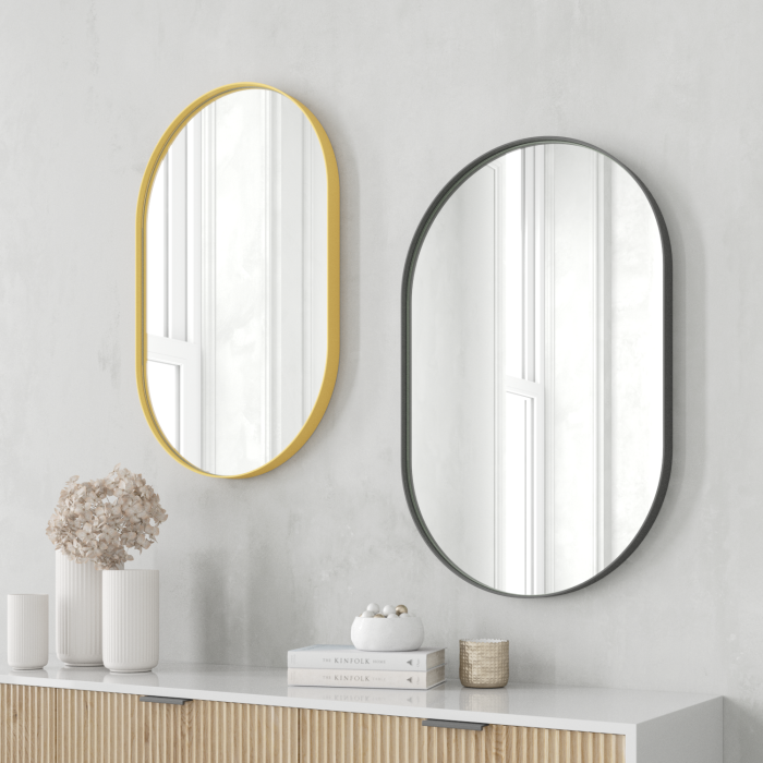 Зеркала в спальню, Дизайнерское настенное зеркало GENGLASS Nolvis S в металлической раме
