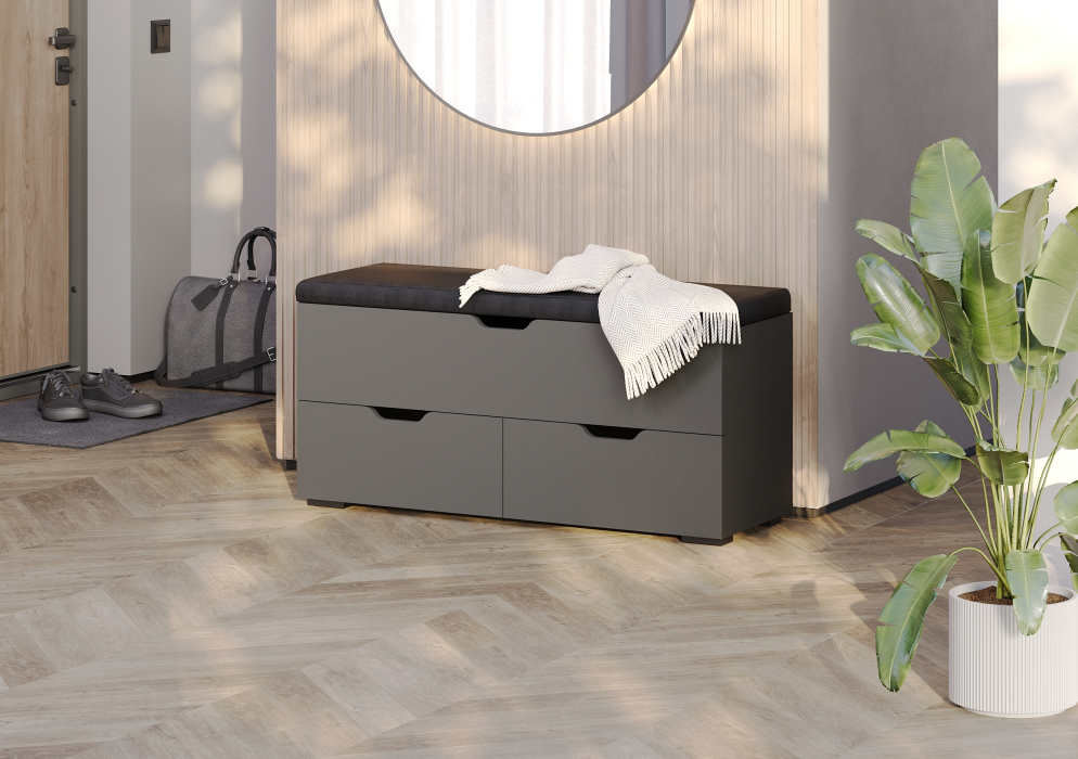 Тумба в прихожую с мягким сиденьем, Диван ФЛИНТ