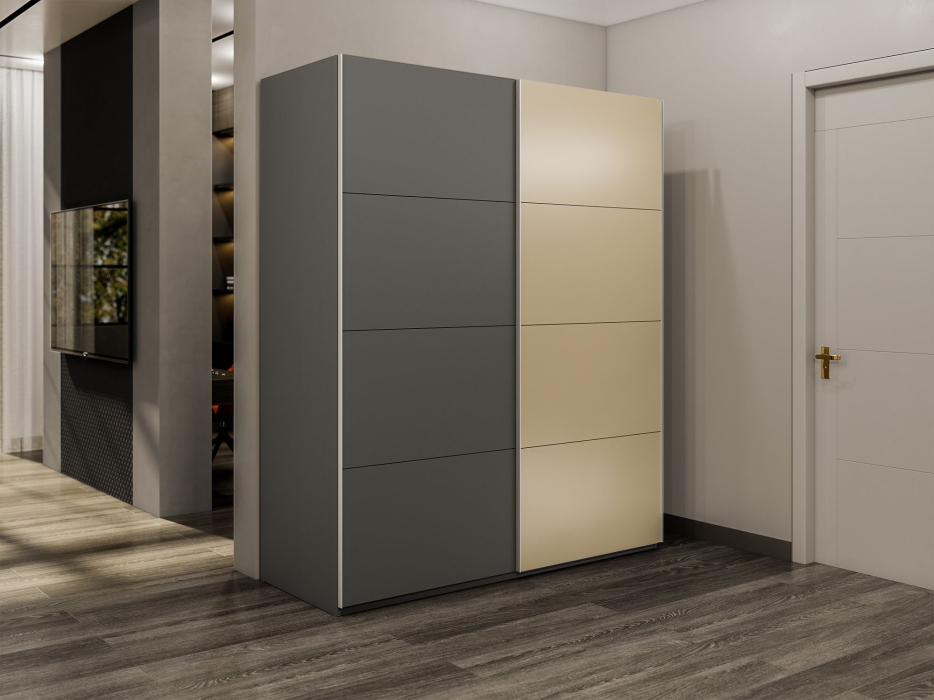 Шкафы-купе 2-х дверные, Шкаф-купе Эста 2-х дверный ДСП/Стекла фисташка/Доводчик 180х66х240