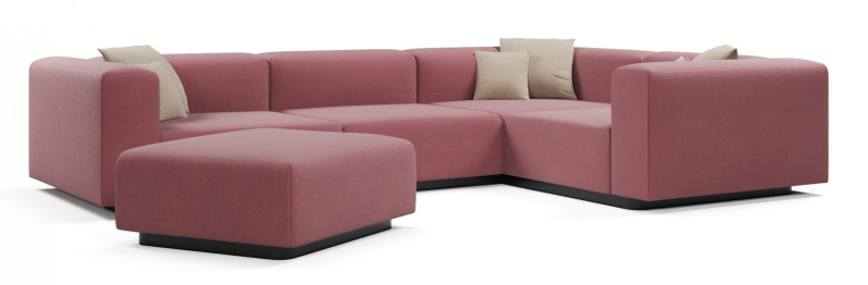 Диван угловой модульный нераскладной Наполи 3, велюр