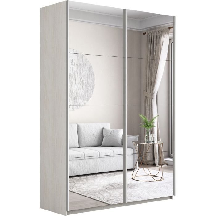 Шкафы-купе 2-х дверные, Шкаф-купе Прайм 2-х дверный Зеркала/Доводчики 120х57х230