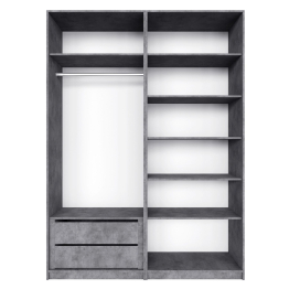 Распашной шкаф Локер 800+800 (Гармошка) с ящиками и полками справа