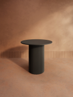 Обеденные столы, Стол круглый обеденный с чёрным металлическим подстольем TRUBIS Wood L 80