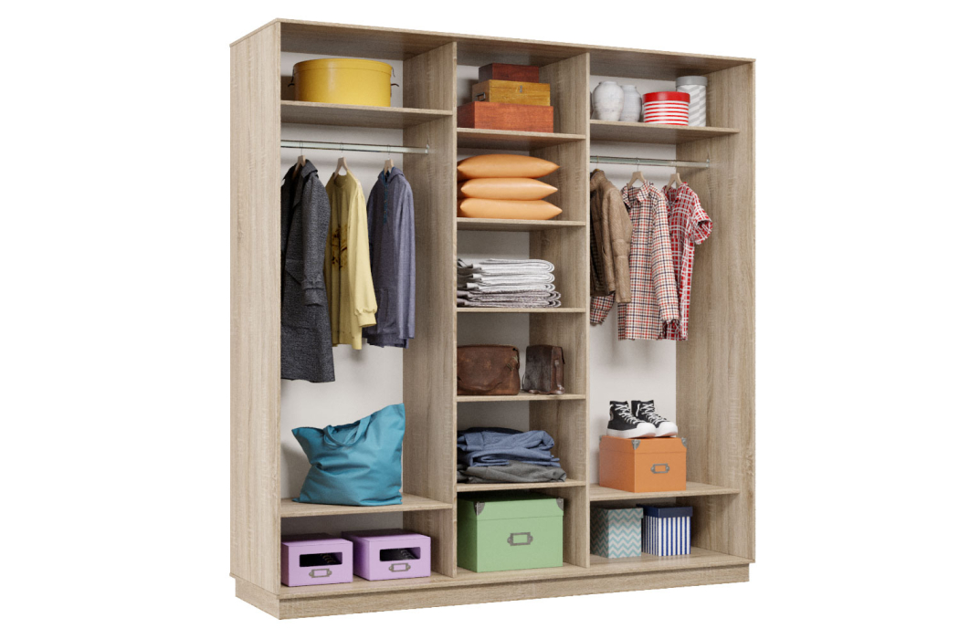 Шкафы-купе 3-х дверные, Шкаф-купе Премьер Лайт 44 (08;11;08) трехдверный