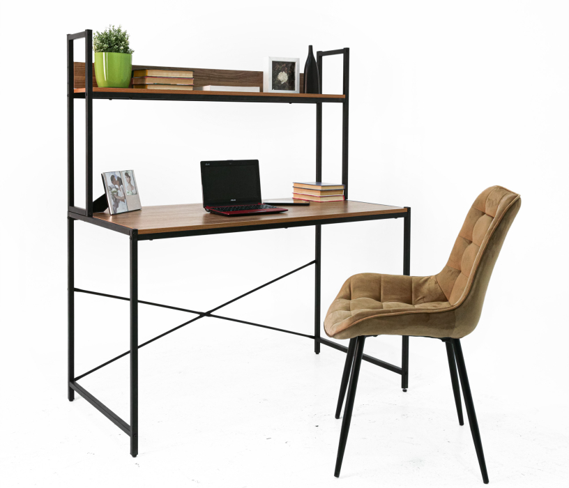 Прямые компьютерные столы, Стол письменный  LOFT с надстройкой