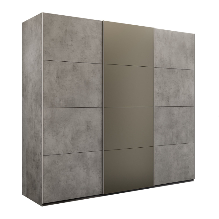 Шкафы-купе 3-х дверные, Шкаф-купе Эста 3-х дверный ДСП/Стекла хаки/Доводчик 270х66х240