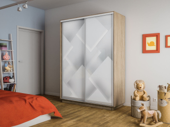 Шкаф-купе Экспресс 2-х дверный Фотопечать Квадрат Стекла 120х60х240