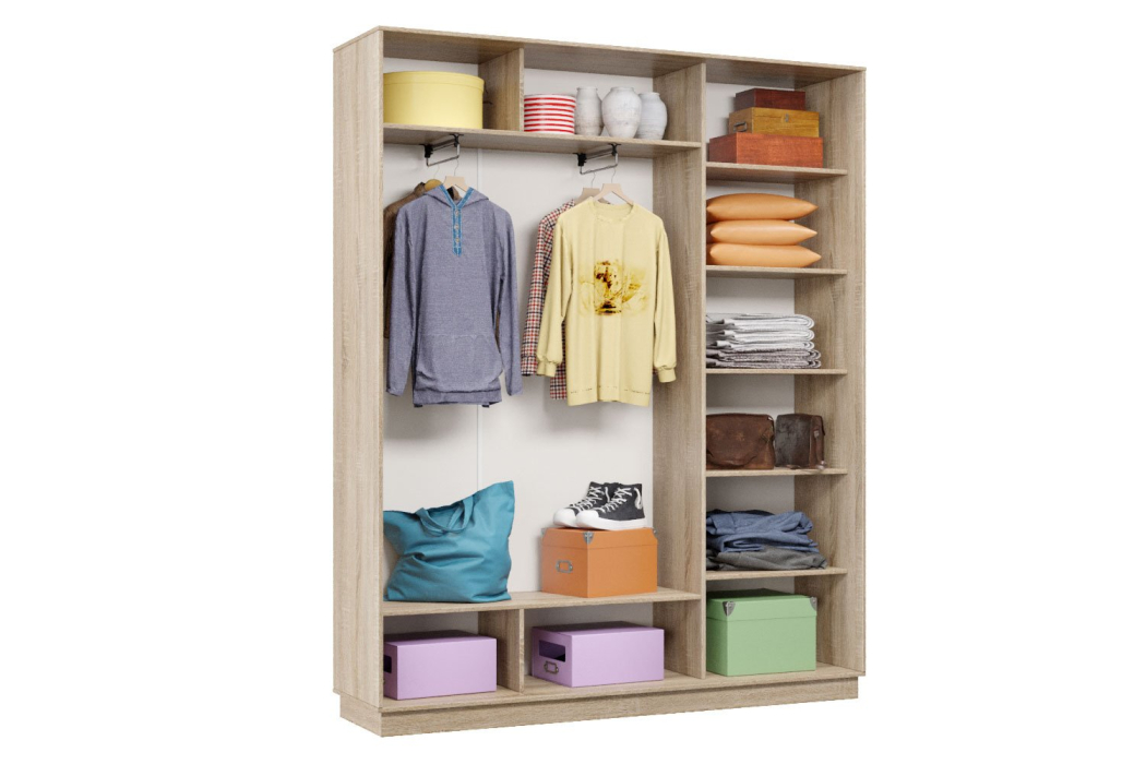 Шкафы-купе 3-х дверные, Шкаф-купе Премьер 23 (01ЗБ;01ЗБ;01ЗБ) фасады зеркало бронза/трёхдверный/Профиль чёрный муар