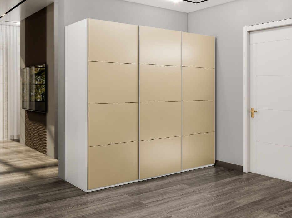 Шкафы-купе 3-х дверные, Шкаф-купе Эста 3-х дверный Стекла фисташка/Доводчик 240х66х240