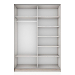 Шкаф-купе Прайм 2-х дверный ДСП/Стекло белое вставка 160х57х230