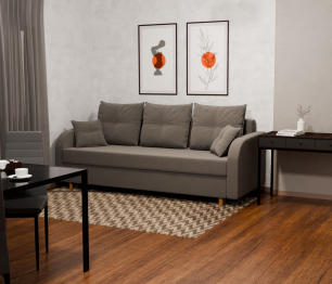 Прямой диван Генри,еврокнижка,велюр