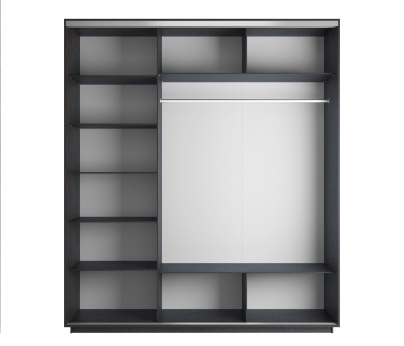 Шкафы-купе, Шкаф-купе Экспресс Медиум (2 зеркала) трио 2200 x 2100 x 600