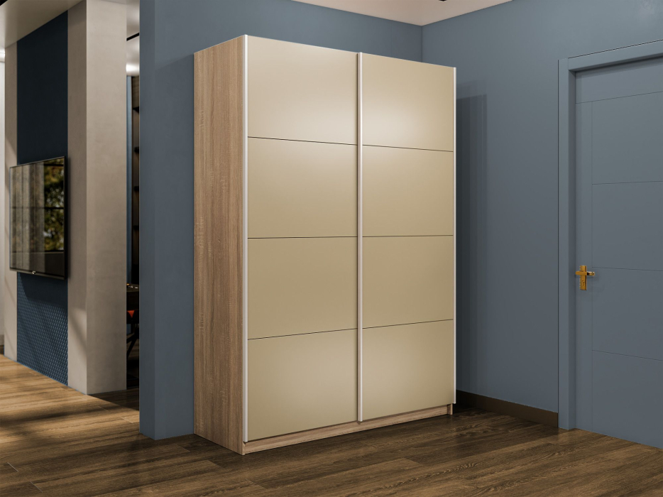 Шкафы-купе 2-х дверные, Шкаф-купе Прайм 2-х дверный Стекла фисташка/Доводчики 160х57х230