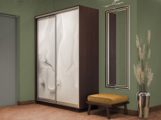 Шкафы-купе 2-х дверные, Шкаф-купе Экспресс 2-х дверный Фотопечать Шелк Стекла 140х60х240