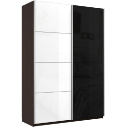 Шкаф-купе Прайм 2х дверный Белый Глянец/Стекло черное 160х57х230