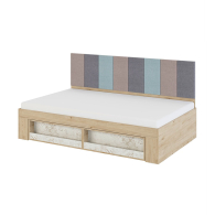 Кровати одноярусные, Кровать Алиса, мод.2.2, с мягким элементом 2,0, гикори джексон