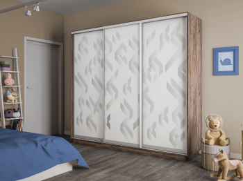 Шкаф-купе Экспресс 3-х дверный Фотопечать Ленты Стекла 240х45х240