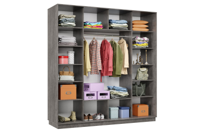 Шкаф-купе Премьер 36 (11ЗГ;11ЗГ;11ЗГ) фасады зеркало графит/трёхдверный/Профиль чёрный муар